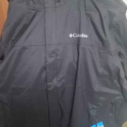 New Mens Columbia Rain Jacket Size L 