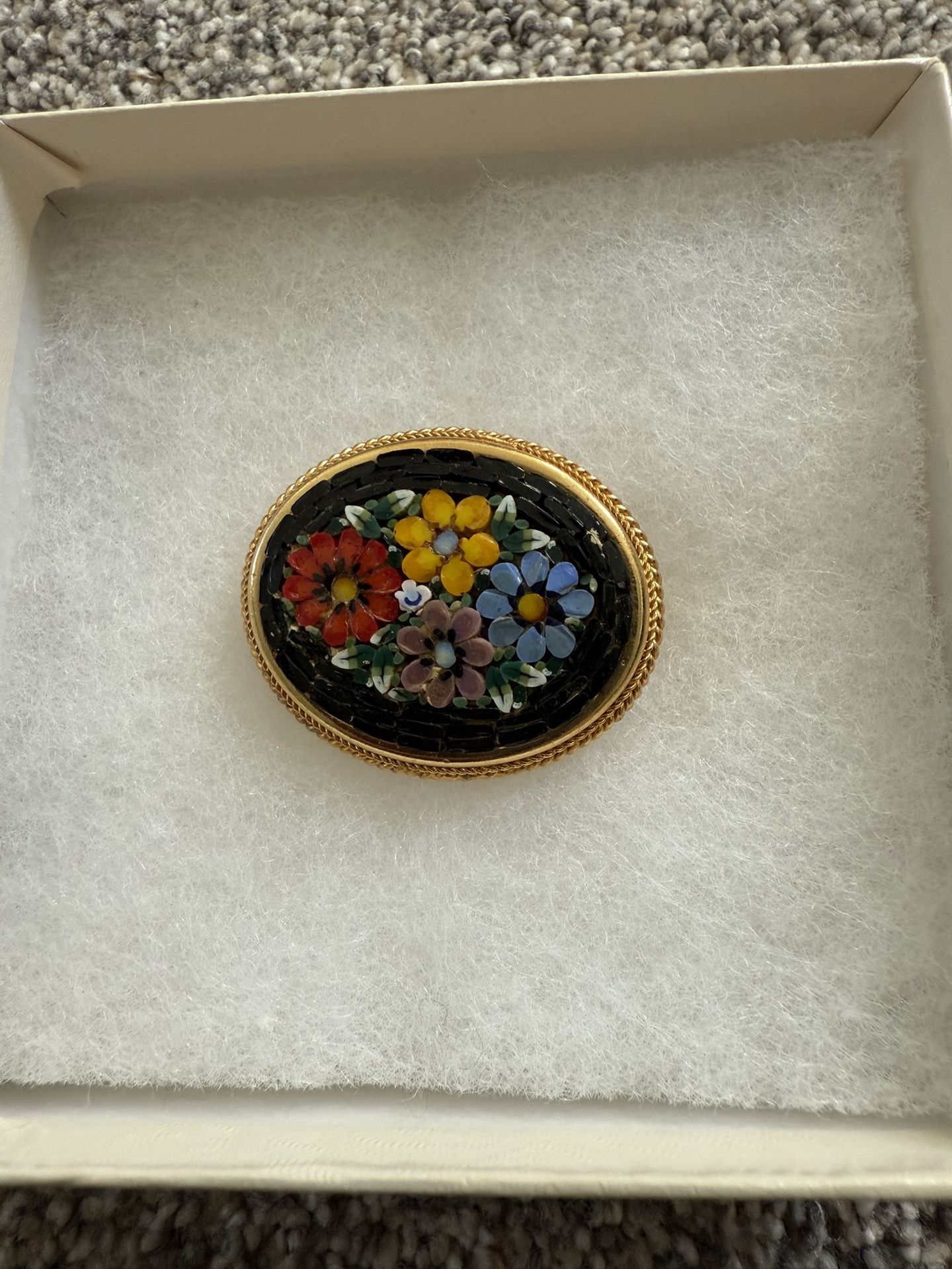 Micro Mosaic Italian Brooch