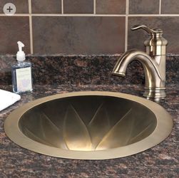 Antique Style Copper Bronze Drop-in Bathroom Sink Combo