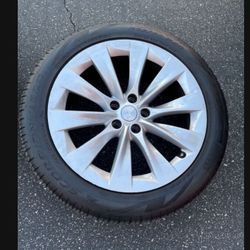 1 — 265/45r20 5x120 5x4.72 Stock Model X Slipstream Wheel Rim Good Tire TPMS included !