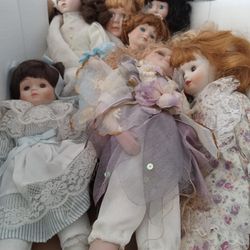 8 Porcelain Dolls 