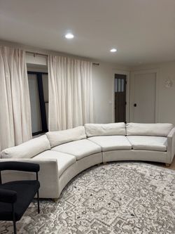 Curved White Couch