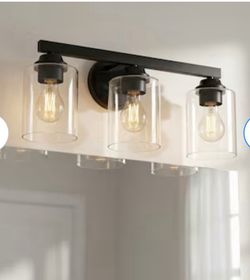 allen + roth Emeryson 17.75-in 3 Light Matte Black Transitional Bathroom Vanity light