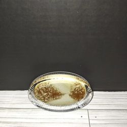 Vintage Glass Oval Paperweight With Picture Of The Avenue Of Trees Inside