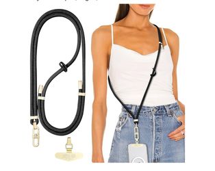 Correa ajustable antirrobo para teléfono con pestaña de metal de 0,2 mm y cuerda de 8 mm de ajuste cómodo para el cuello y el cuerpo (TENGO VARIOS COL