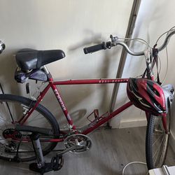 Bicycle, Pump And Helmet