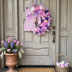 🌷🐣 Modern Easter Door Wreath – Handmade 🐣🌷