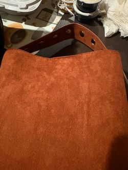 Rust Orange Suede Tote Bagd