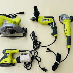 Ryobi Corded Power Tool Lot – 4 Tools – Works Great 