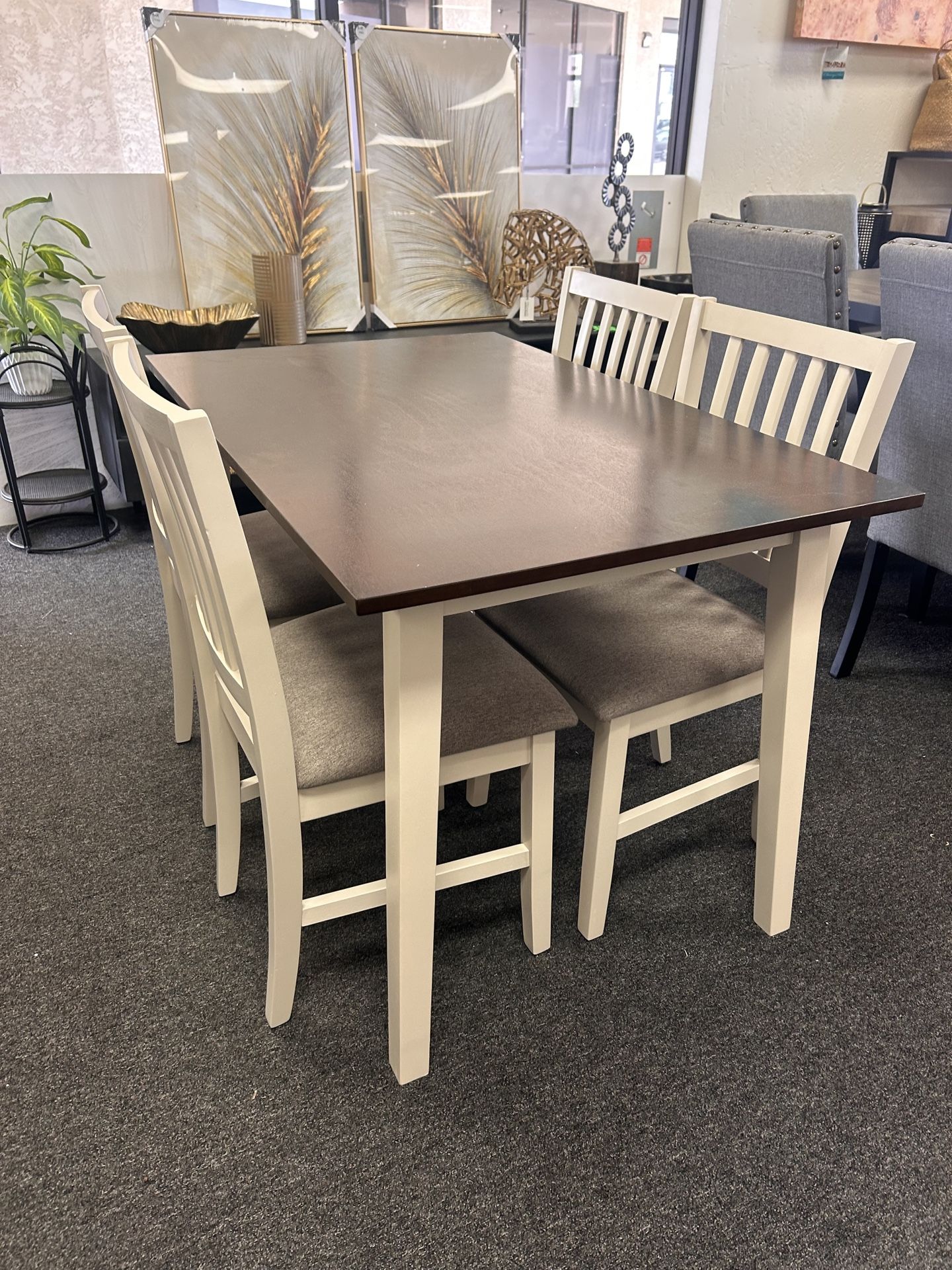 Dining Room Set In White With Cherry Top