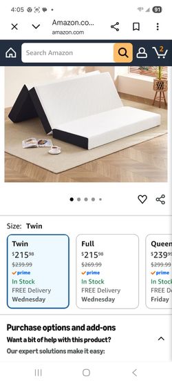 Twin sized tri fold mattress