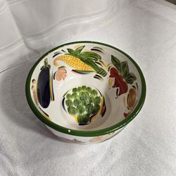 Large Hand-Painted Minestrone Soup Bowl - Made in Philippines