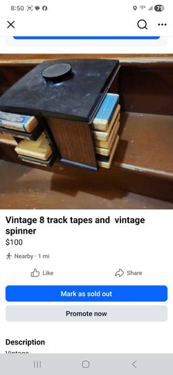 Vintage spinner and 8 track tapes