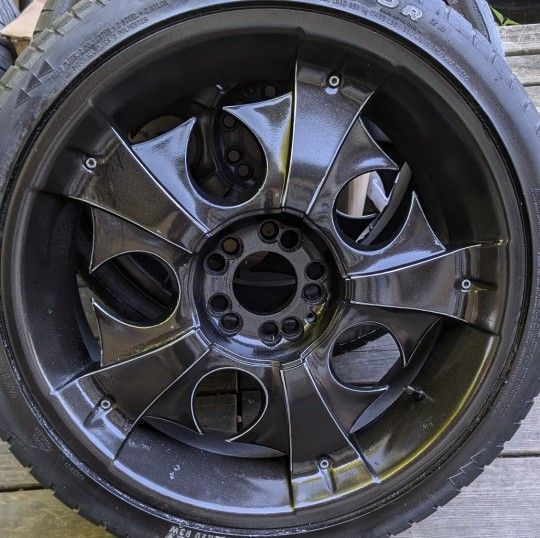 custom metallic black/chrome  20" universal rims/tires