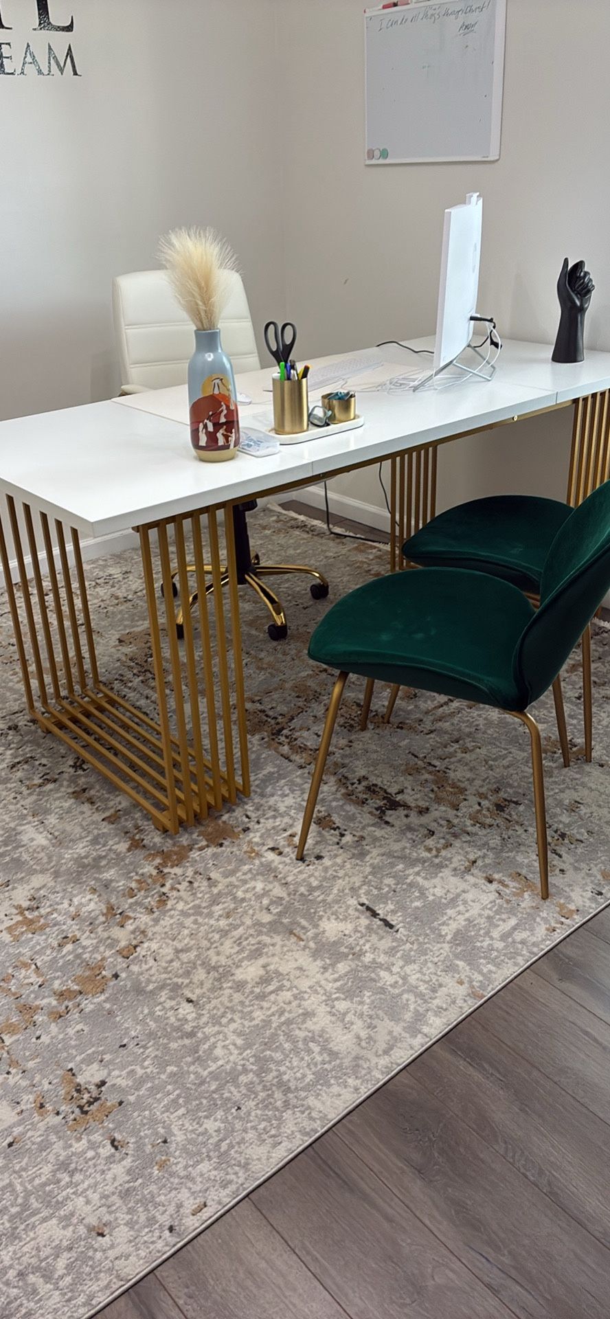 Office Table, Chairs, Rug