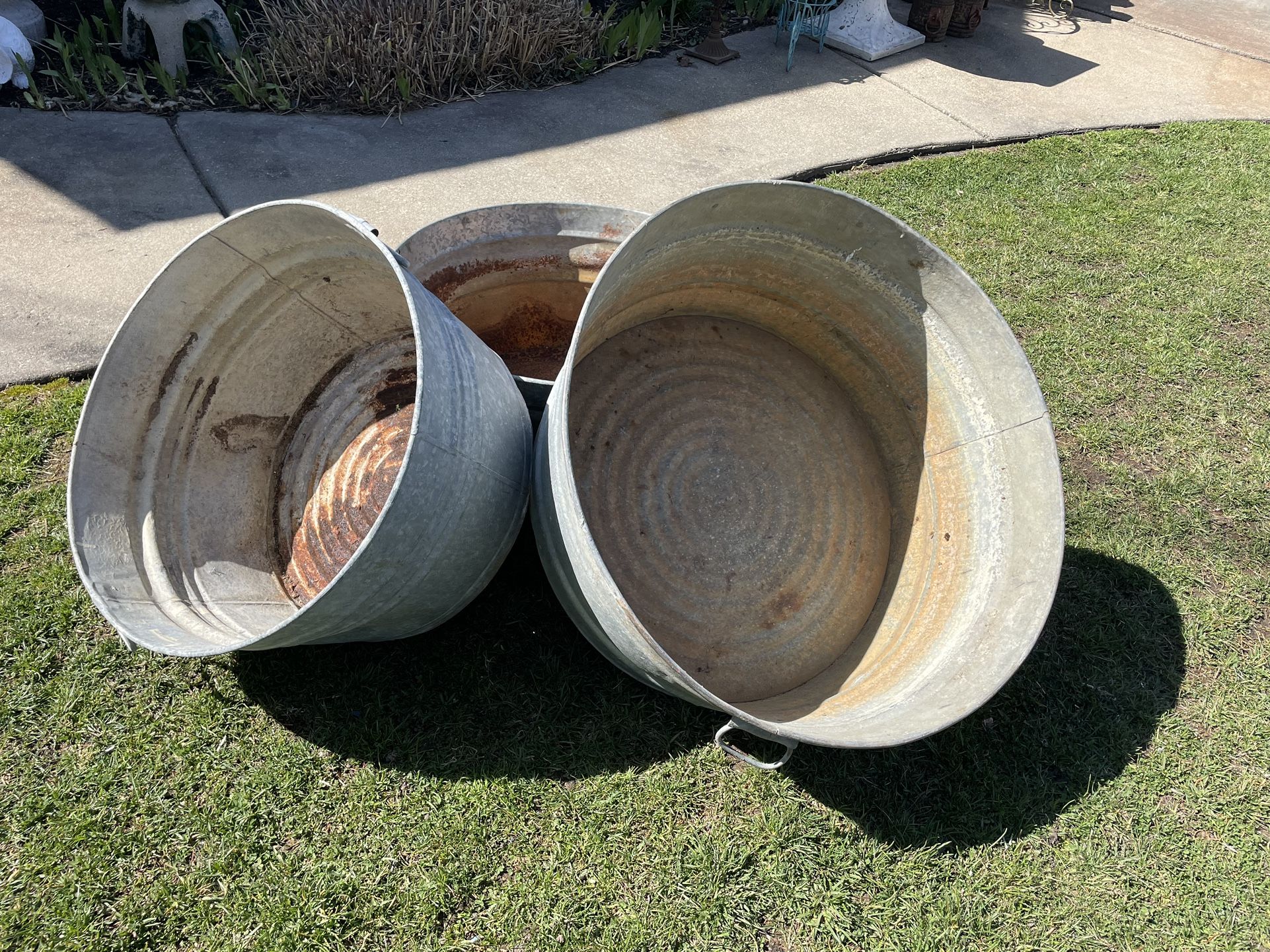 Round Galvanized Basins/tubs ($60 For All)