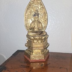 Japanese Small Wooden Buddhist Statue of "Shaka-Nyorai"