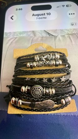 Men’s fashion black bracelet $7 each