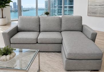Crate & Barrel Reversible Sectional Sofa Couch with Chaise