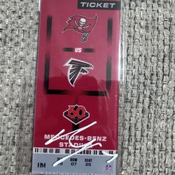 Bijan Robinson Autograph Acrylic Commemorative Ticket Falcons Metabilia Coa