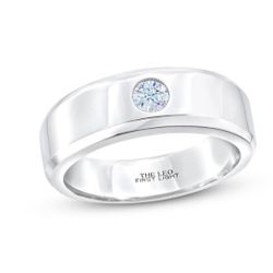 Kay jewelers Men's THE LEO First Light Diamond Wedding Band 1/4 ct tw Round-cut 14K White Gold + Lifetime Warranty