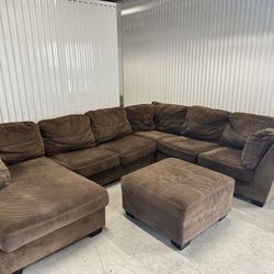 Comfy Brown Sectional Couch