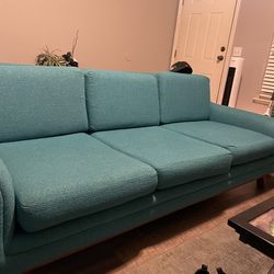 Turquoise couch and chair
