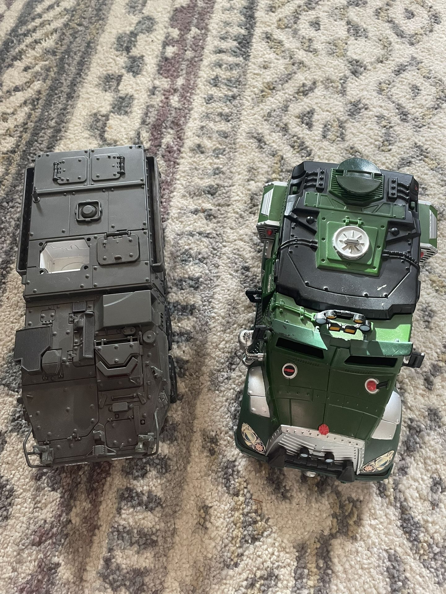 Two Different Army Vehicles with 3 Ninja Turtle Figures