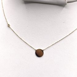 14K Gold Diamond Plate Necklace