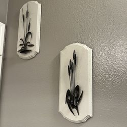 Vintage Handmade Metal And Wood Wall Art