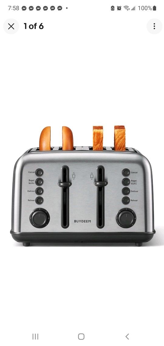 BRAND NEW..4-Slice Toaster Extra Wide Slots with High Lift Lever Bagel and Muffin Function