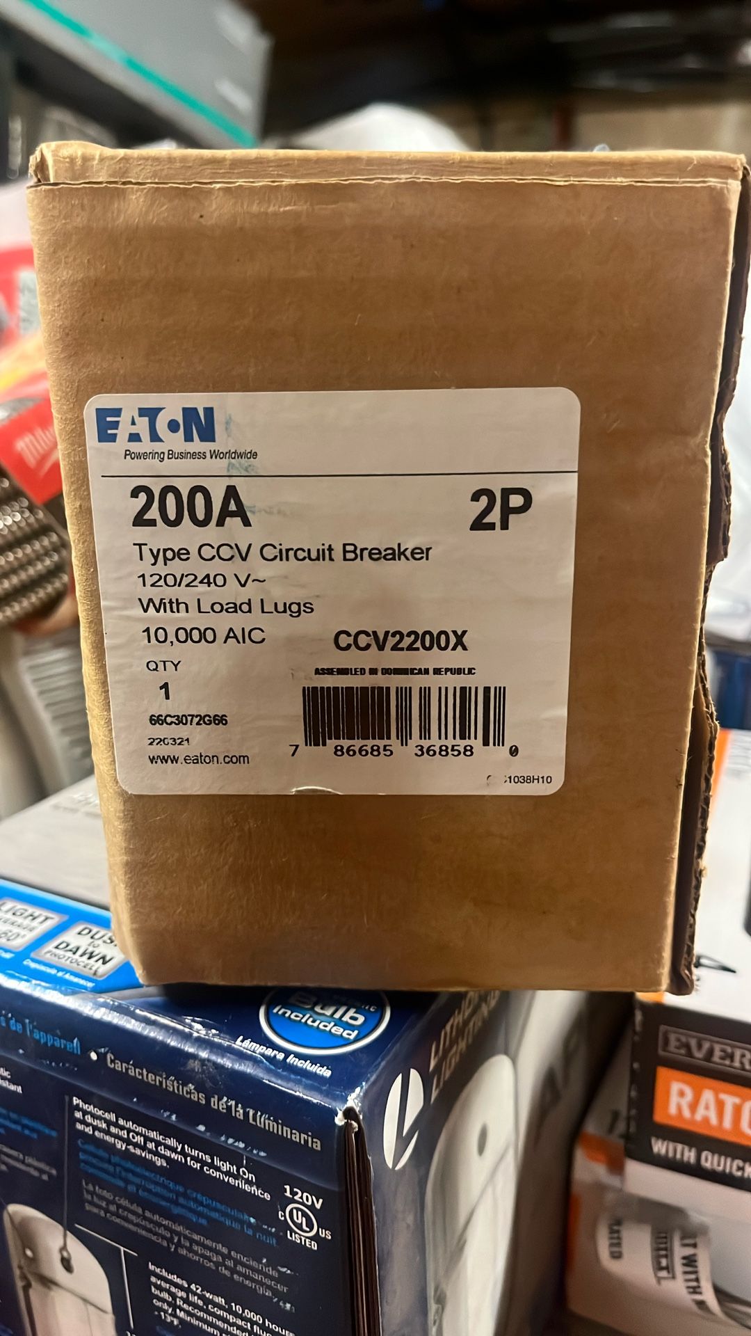 Eaton Cutler Hammer CCV2200X 200 Amp With Load Lugs Type CCV Circuit Breaker