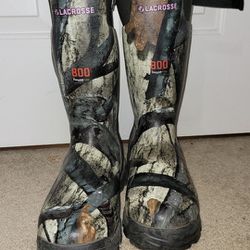 Lacrosse women's Hunting Boots Size 9 alphaburly Pro 15" mossy oak fishing work rubber
