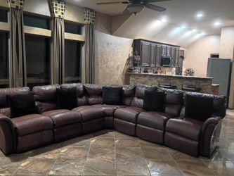 Leather sectional couch