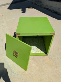 Vintage Lime Green Storage Box