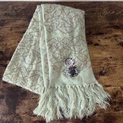 Peanuts Pig Pen Vintage Sage Green Scarf Fringe Long Knit Collectible Rare HTF