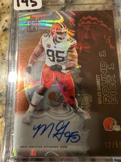 Myles Garrett autograph auto numbered topps orange lava