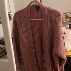 Pink Fuzzy Cardigan 