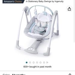 Ingenuity Compact Lightweight Portable Baby Swing with Music, Nature Sounds and BatterySaving Technology 