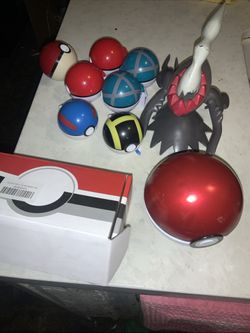 Pokemon figures and pokeballs
