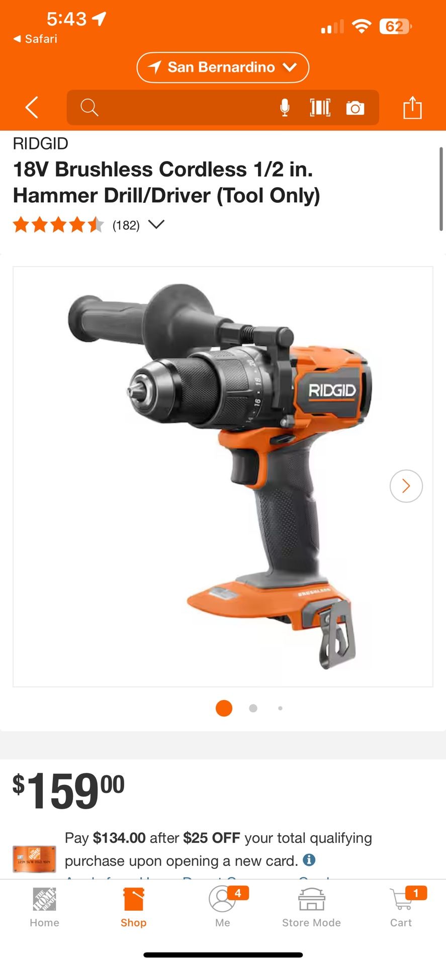 RIDGID 18V Brushless Cordless 1/2 in. Hammer Drill/Driver (Tool Only)