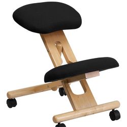 Ergonomic Office Kneeling Chair, Natural/Black