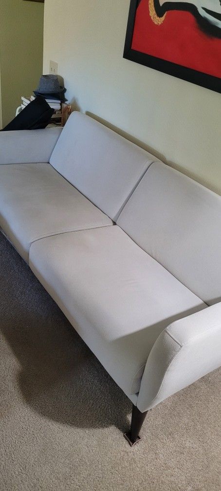 Cream White Fabric Sofa