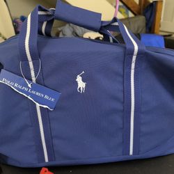 Polo Ralph Lauren RL blue white pony airport travel bag new