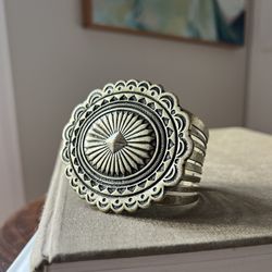 Ornate Brass Tribal Cuff Bracelet  ( firm on price )