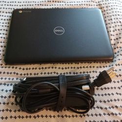 Chromebook Dell Laptop/W Charging Cable Cord.