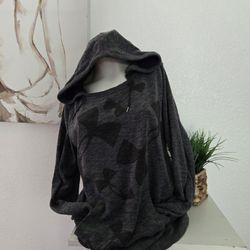 Women's Under Armour Hooded Sweater Color Grey Size Large 