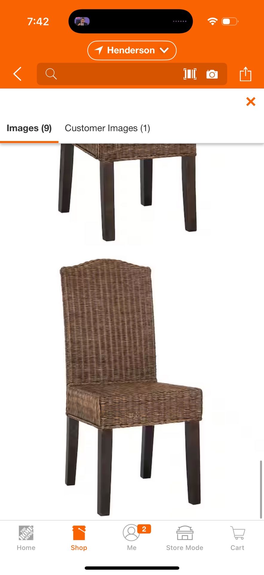 SAFAVIEH Odette Wicker Chair in Brown Multi (2 Pack)