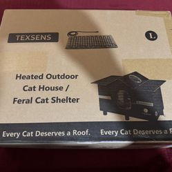 Texsens Heated Outdoor Cat House Feral Cat Shelter 