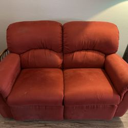 Lazy Boy Red loveseat Double Recycling Option 